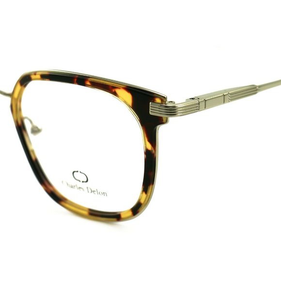 Charles Delon Square Women Brown Plastic Frame - Picture 4 of 6